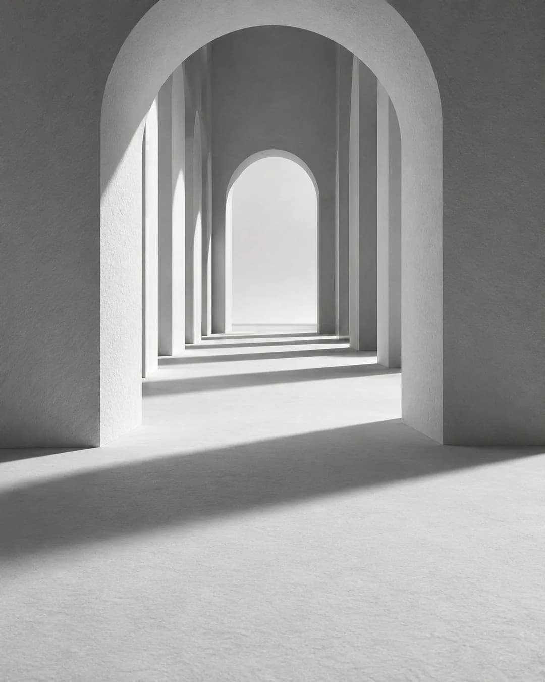 Corredor de arcos em perspectiva, sem joia